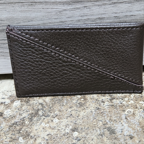 Hammitt Metro Leather Card Holder Color: Chocolate Mocha - Picture 2 of 6